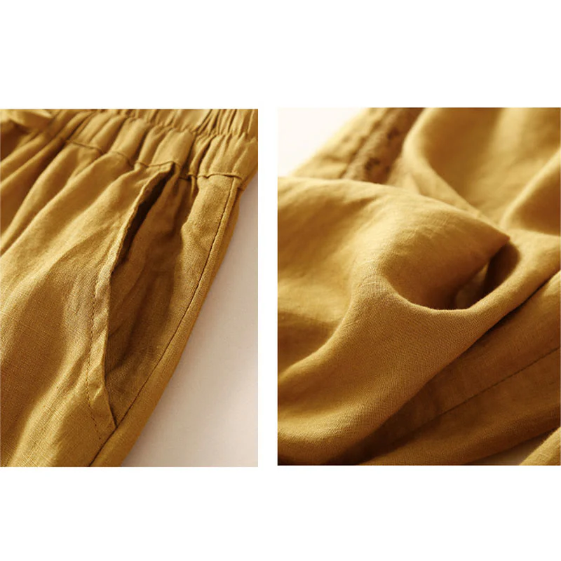 Pantaloni harem larghi con coulisse e tasche, motivo floreale in tinta unita con Buddha Stones - Image 33