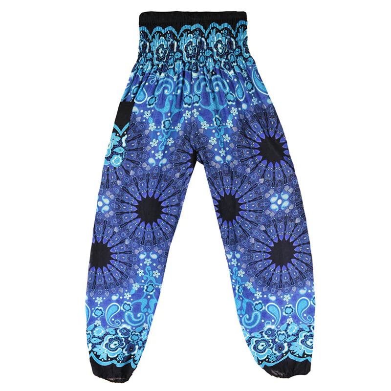 Pantaloni harem larghi con motivo geometrico mandala Buddha Stones, pantaloni da yoga da donna a vita alta - Image 13