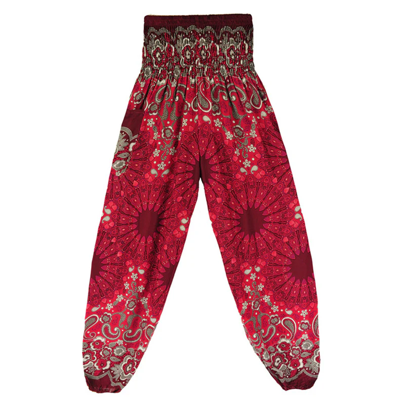 Pantaloni harem larghi con motivo geometrico mandala Buddha Stones, pantaloni da yoga da donna a vita alta - Image 23