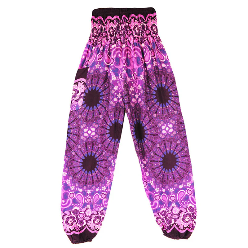 Pantaloni harem larghi con motivo geometrico mandala Buddha Stones, pantaloni da yoga da donna a vita alta - Image 42