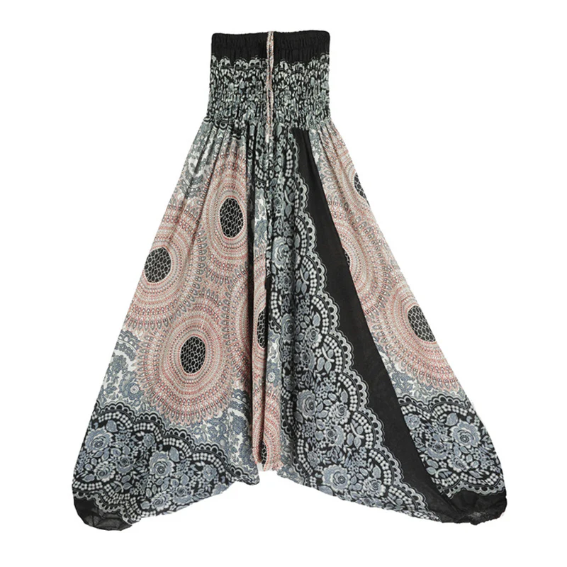 Pantaloni harem larghi con motivo geometrico rotondo Buddha Stones, due stili, tuta, pantaloni da yoga da donna a vita alta - Image 29
