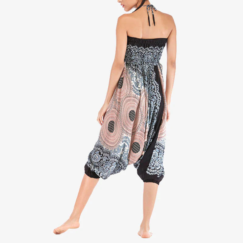 Pantaloni harem larghi con motivo geometrico rotondo Buddha Stones, due stili, tuta, pantaloni da yoga da donna a vita alta - Image 37