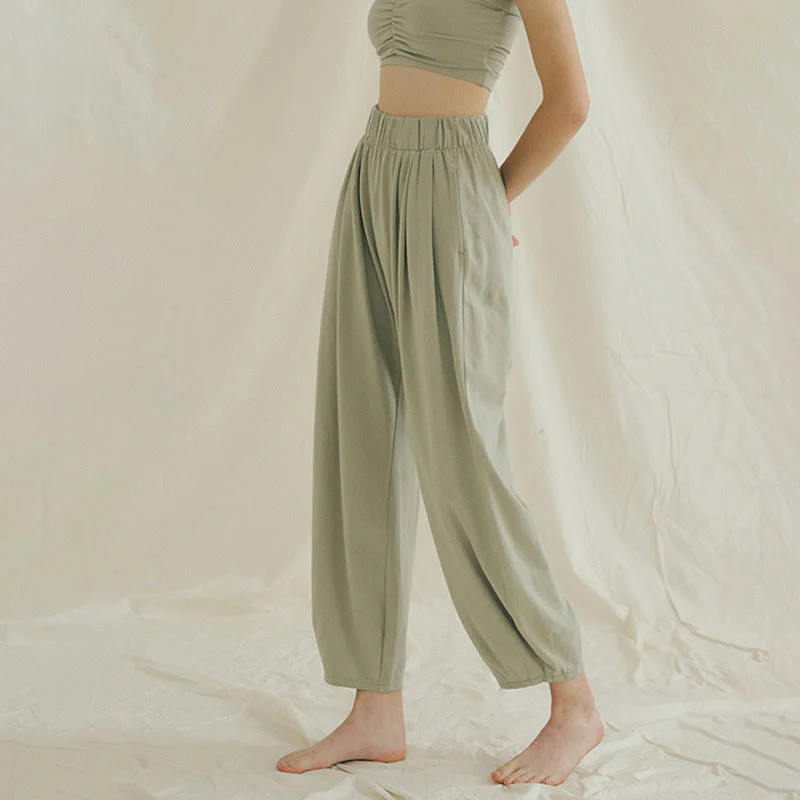 Pantaloni harem Leica da donna Buddha Stones Casual, traspiranti, larghi e semplici, con tasche - Image 15