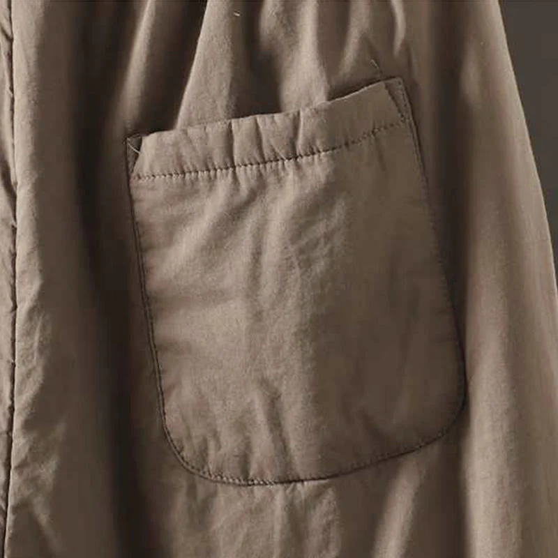 Pantaloni harem termici invernali con coulisse e fodera in pile da donna Buddha Stones con tasche - Image 7