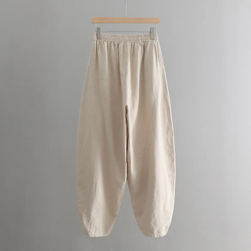 Pantaloni harem yoga larghi tinta unita con tasche Buddha Stones - Image 18