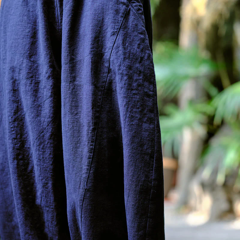 Pantaloni harem yoga larghi tinta unita con tasche Buddha Stones - Image 24