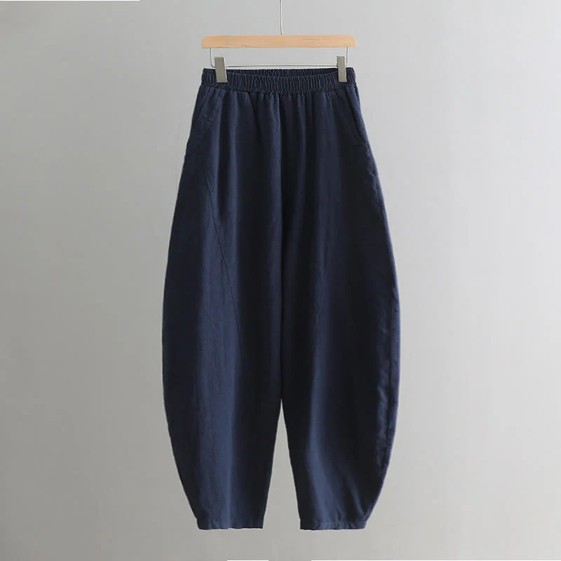 Pantaloni harem yoga larghi tinta unita con tasche Buddha Stones - Image 25