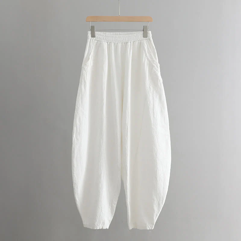 Pantaloni harem yoga larghi tinta unita con tasche Buddha Stones - Image 29