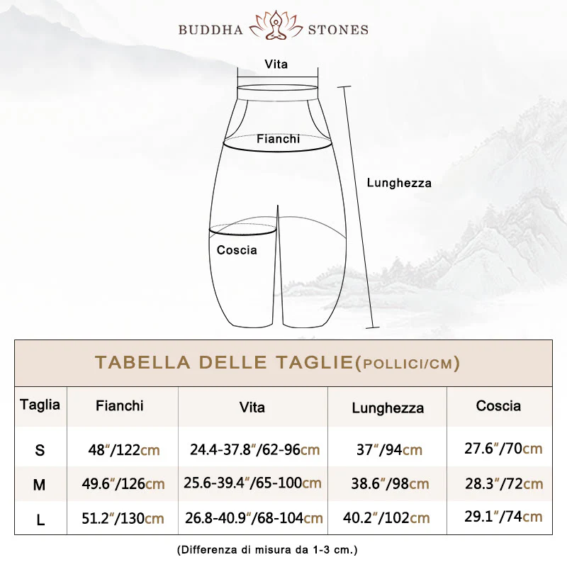 Pantaloni in cotone e lino con Buddha Stones , pantaloni harem larghi, pantaloni da yoga zen tai chi da donna - Image 4