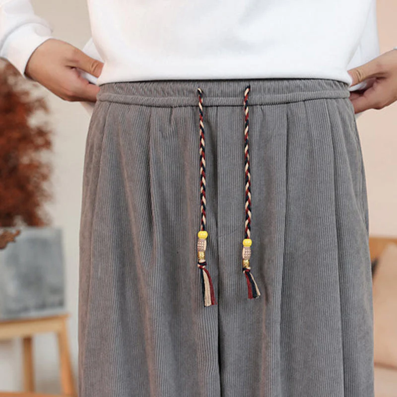 Pantaloni in velluto a coste con coulisse e tasche da uomo Buddha Stones autunno inverno - Image 12