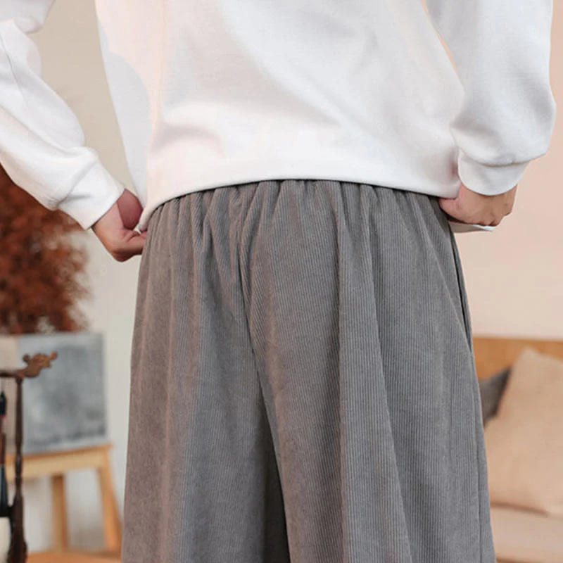 Pantaloni in velluto a coste con coulisse e tasche da uomo Buddha Stones autunno inverno - Image 13