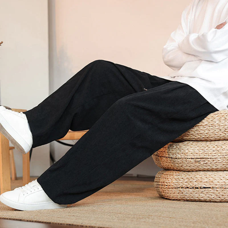 Pantaloni in velluto a coste con coulisse e tasche da uomo Buddha Stones autunno inverno - Image 23