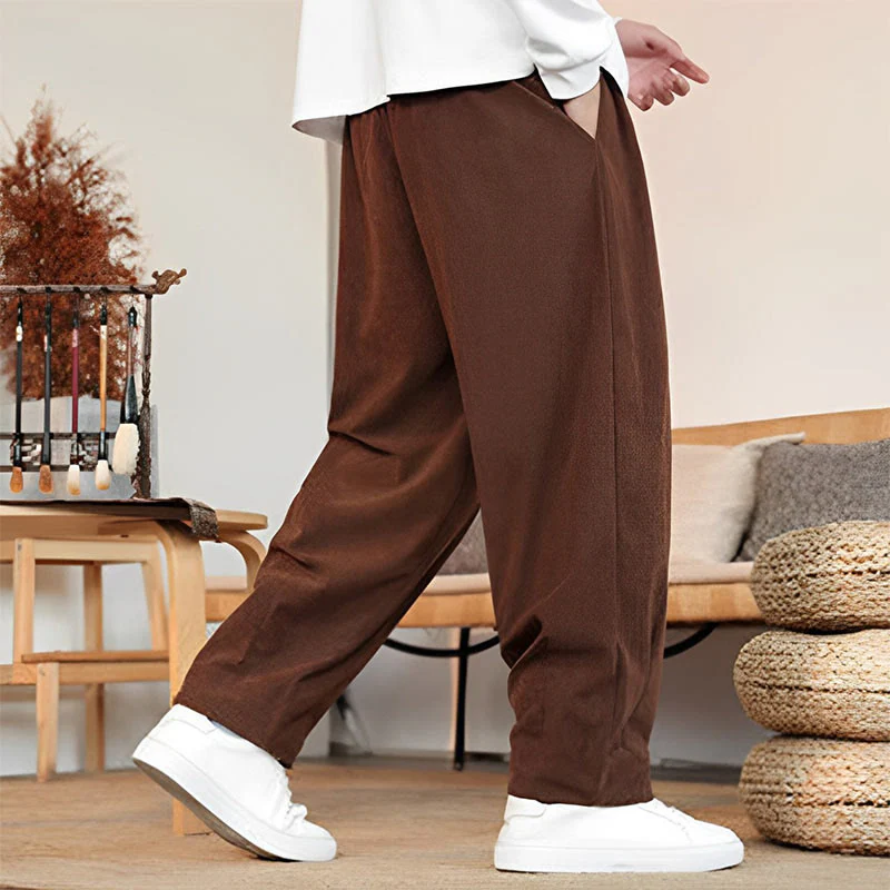 Pantaloni in velluto a coste con coulisse e tasche da uomo Buddha Stones autunno inverno - Image 27