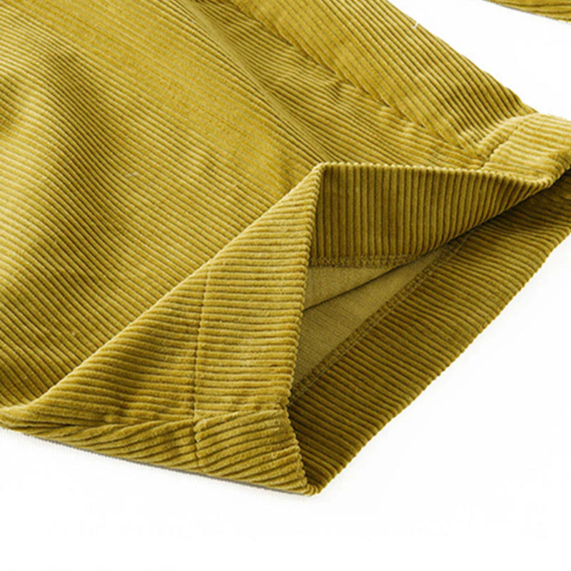 Pantaloni da donna Buddha Stones autunnali in velluto a coste, semplici, alla caviglia, dal design classico e con tasche. - Image 18