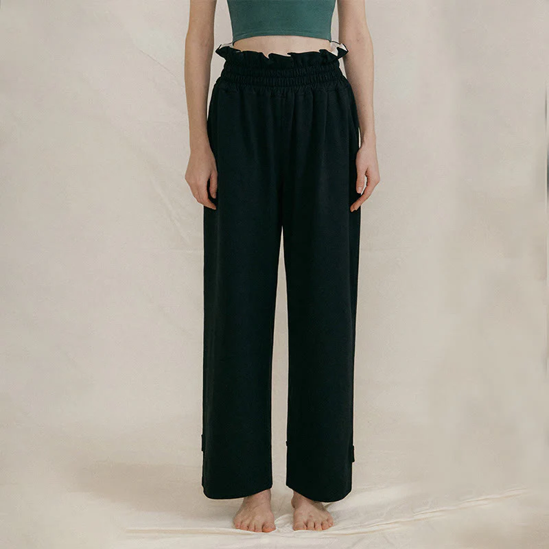 Pantaloni larghi casuali in spandex con fibbia Buddha Stones da donna con tasche - Image 11