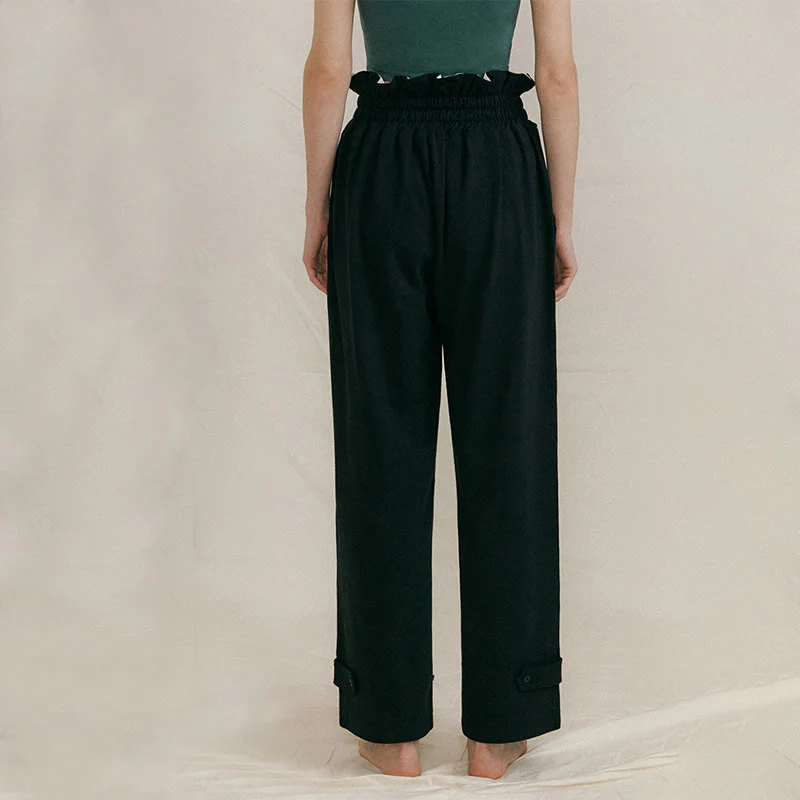 Pantaloni larghi casuali in spandex con fibbia Buddha Stones da donna con tasche - Image 12