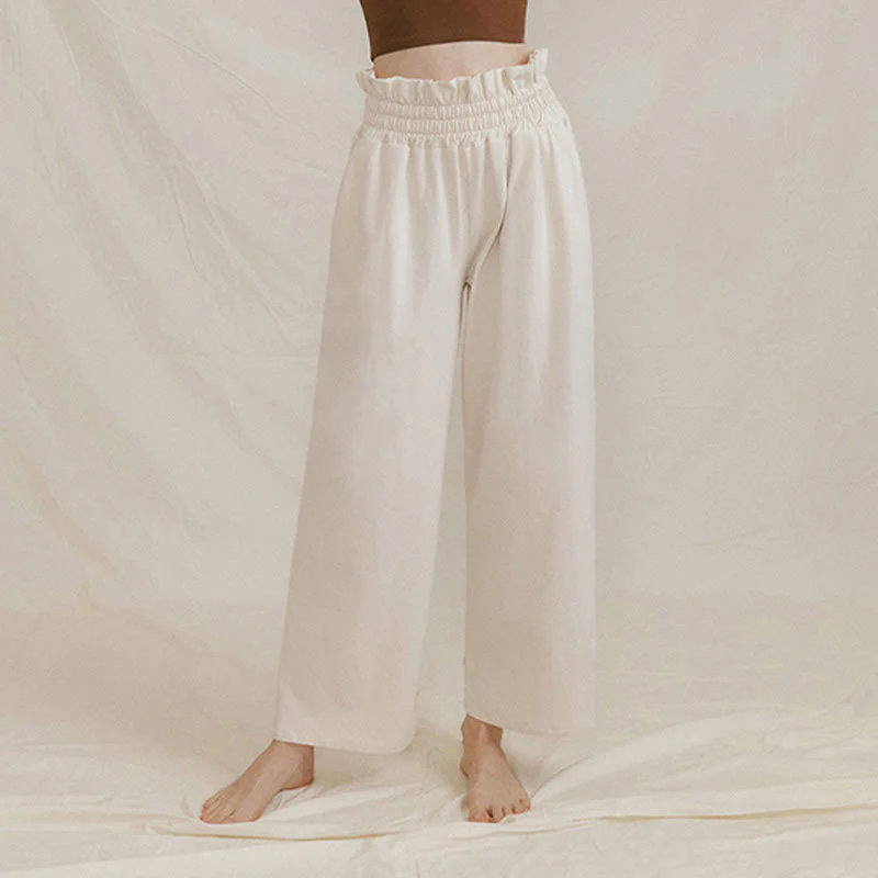 Pantaloni larghi casuali in spandex con fibbia Buddha Stones da donna con tasche - Image 17