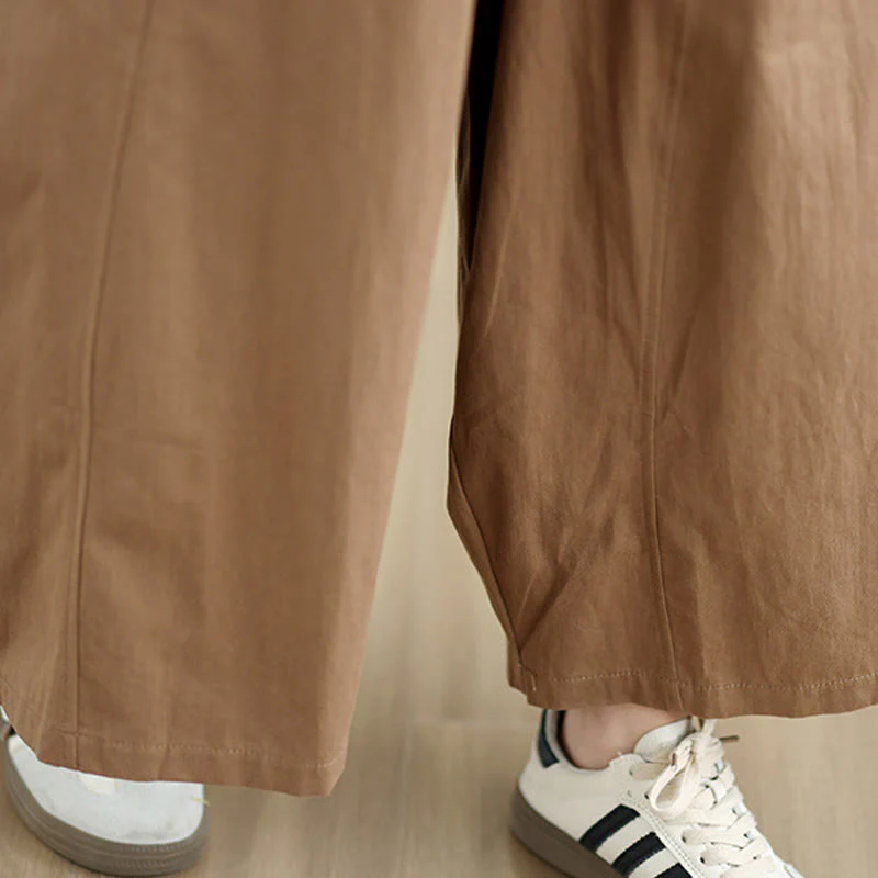 Pantaloni larghi da donna Buddha Stones, casual, in cotone tinta unita, con tasche, lunghezza 7-8 - Image 17