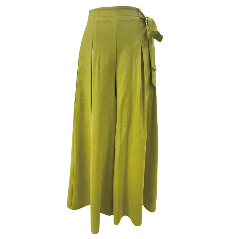 Pantaloni larghi da donna con coulisse, stile retrò casual primaverile Buddha Stones , con tasche - Image 3