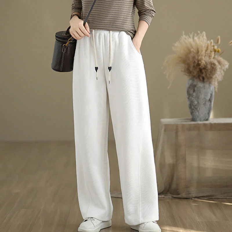 Pantaloni larghi da donna con coulisse e tasche, tinta unita, motivo Buddha Stones - Image 20