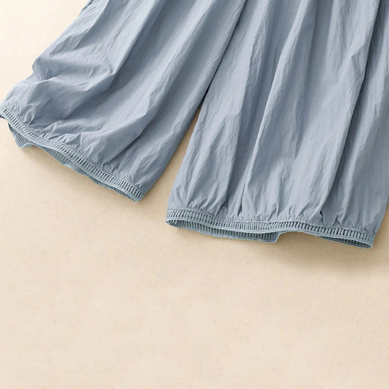 Pantaloni larghi da donna in cotone con orlo cavo, lunghezza 7-8, con tasche, modello Buddha Stones - Image 7
