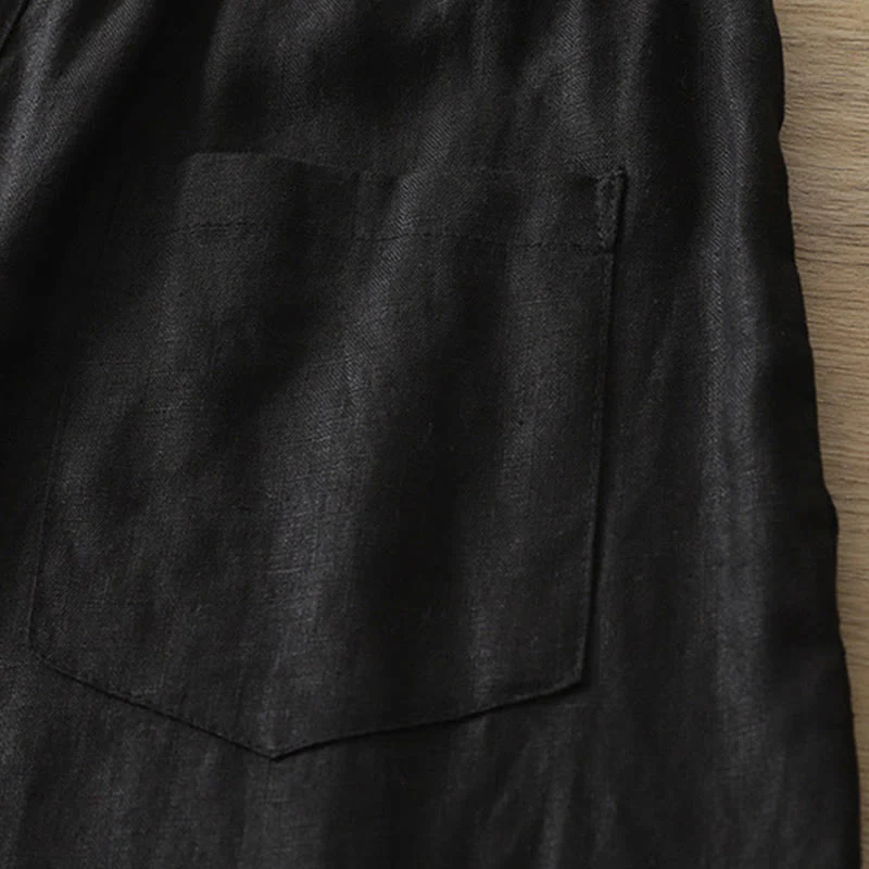 Pantaloni larghi da donna in cotone con tasche e cerniera, stile retrò casual Buddha Stones - Image 18