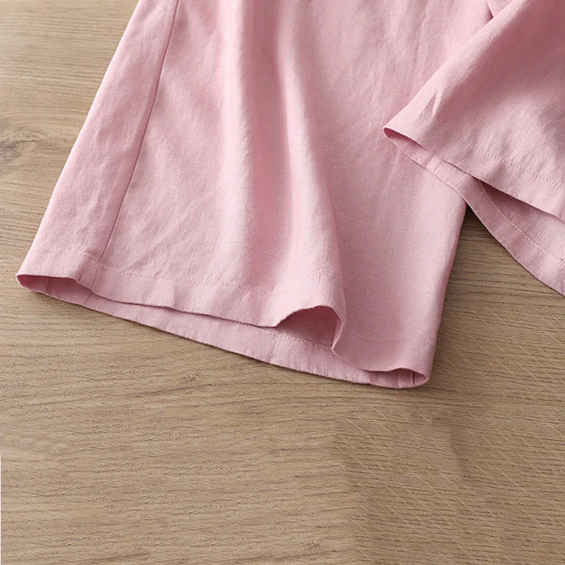Pantaloni larghi da donna in cotone con tasche e cerniera, stile retrò casual Buddha Stones - Image 29