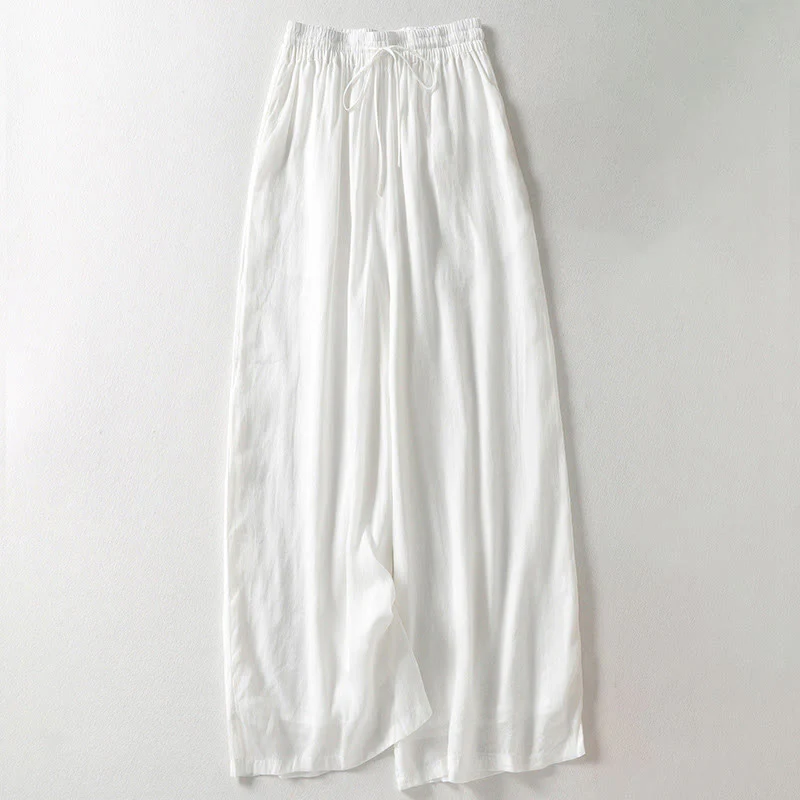 Pantaloni larghi da donna con lacci e tinta unita Buddha Stones - Image 7