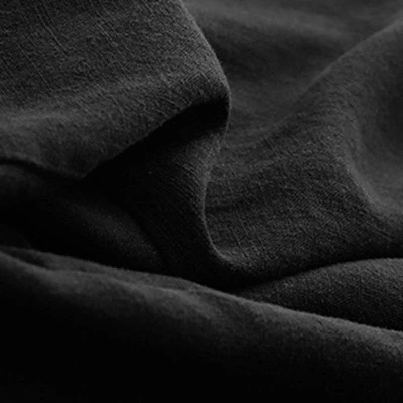 Pantaloni larghi da donna in cotone tinta unita con tasche Buddha Stones - Image 5