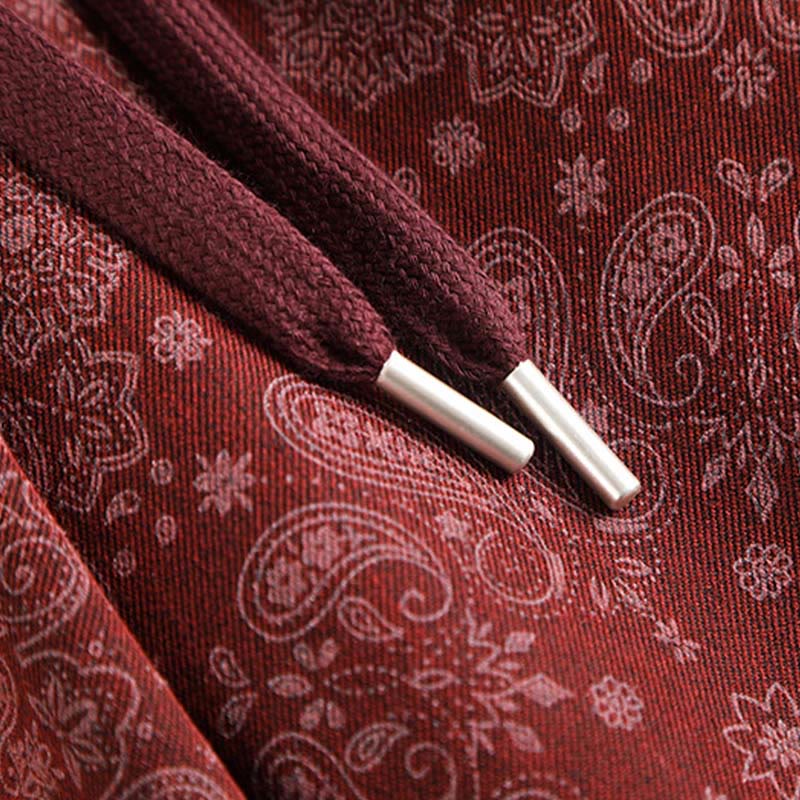 Pantaloni larghi da donna in poliestere con motivo floreale casual Buddha Stones e tasche - Image 8