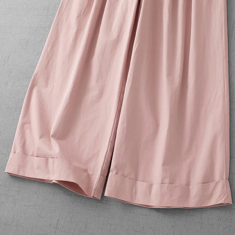 Pantaloni larghi da donna in poliestere, lunghezza 7-8, con tasche, a vita alta, casual e semplici, modello Buddha Stones - Image 10