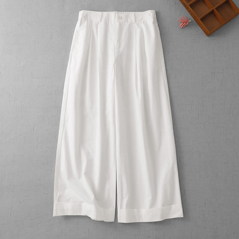 Pantaloni larghi da donna in poliestere, lunghezza 7-8, con tasche, a vita alta, casual e semplici, modello Buddha Stones - Image 14
