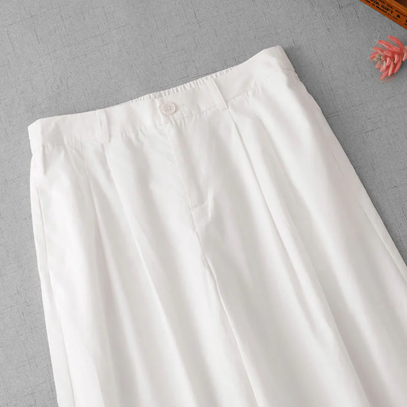 Pantaloni larghi da donna in poliestere, lunghezza 7-8, con tasche, a vita alta, casual e semplici, modello Buddha Stones - Image 17