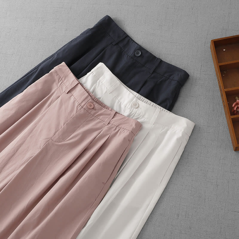 Pantaloni larghi da donna in poliestere, lunghezza 7-8, con tasche, a vita alta, casual e semplici, modello Buddha Stones - Image 20