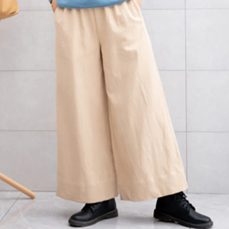 Pantaloni larghi da donna in ramiè con tasche, casual e semplici, Buddha Stones - Image 21