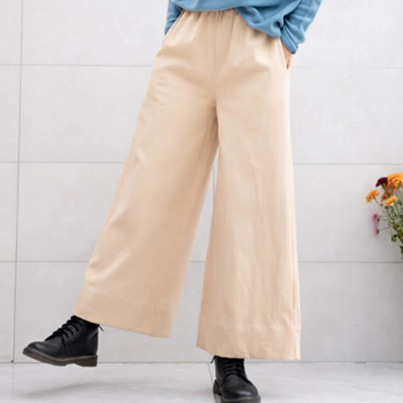 Pantaloni larghi da donna in ramiè con tasche, casual e semplici, Buddha Stones - Image 22