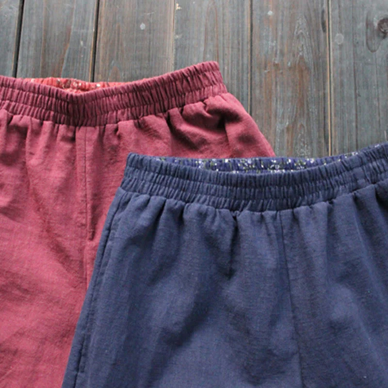 Pantaloni larghi da donna in ramiè con tasche, casual e semplici, Buddha Stones - Image 7