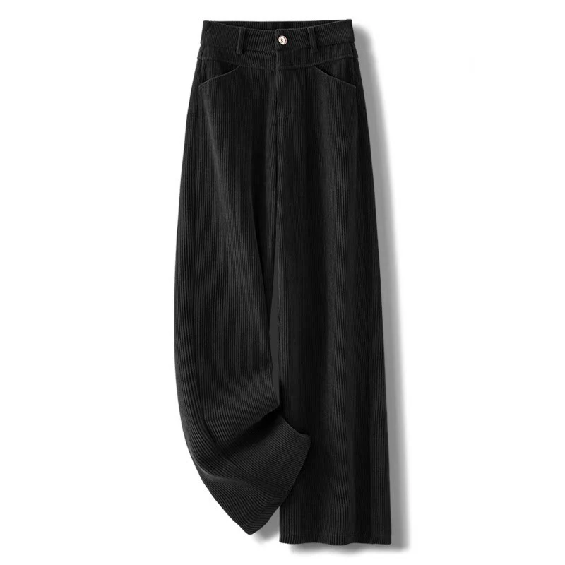 Pantaloni larghi da donna in velluto a coste di cotone con tasche e gamba dritta invernale Buddha Stones - Image 13