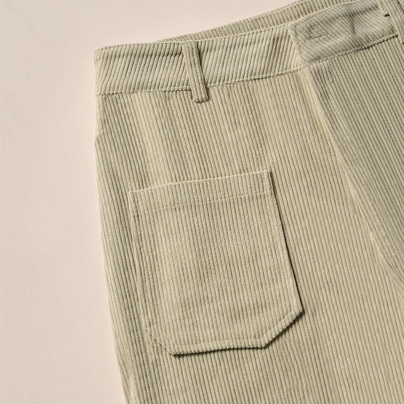 Pantaloni larghi da donna in velluto a coste semplice con bottoni e tasche, in poliestere, con Buddha Stones - Image 12