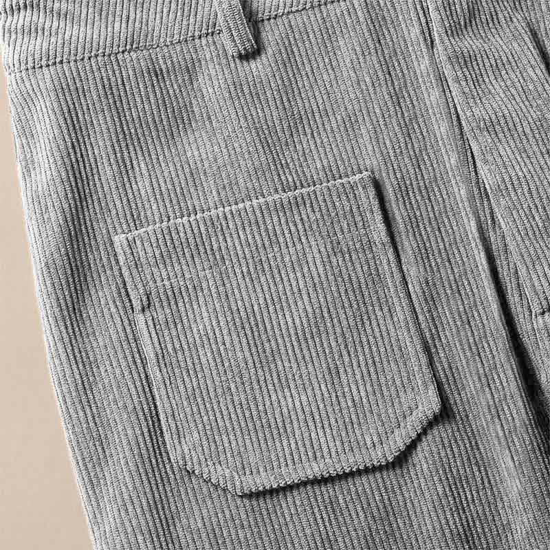 Pantaloni larghi da donna in velluto a coste semplice con bottoni e tasche, in poliestere, con Buddha Stones - Image 19