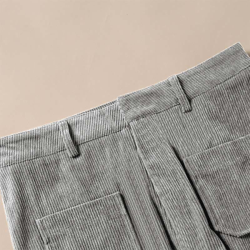 Pantaloni larghi da donna in velluto a coste semplice con bottoni e tasche, in poliestere, con Buddha Stones - Image 20