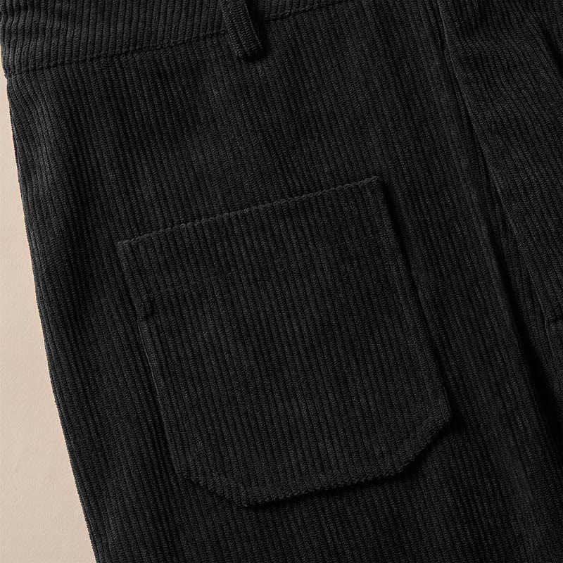 Pantaloni larghi da donna in velluto a coste semplice con bottoni e tasche, in poliestere, con Buddha Stones - Image 30