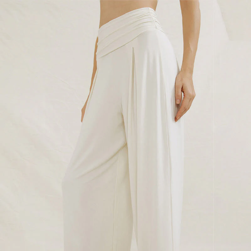 Pantaloni larghi da donna Leica, casual, tinta unita, a vita alta, modello Buddha Stones - Image 16