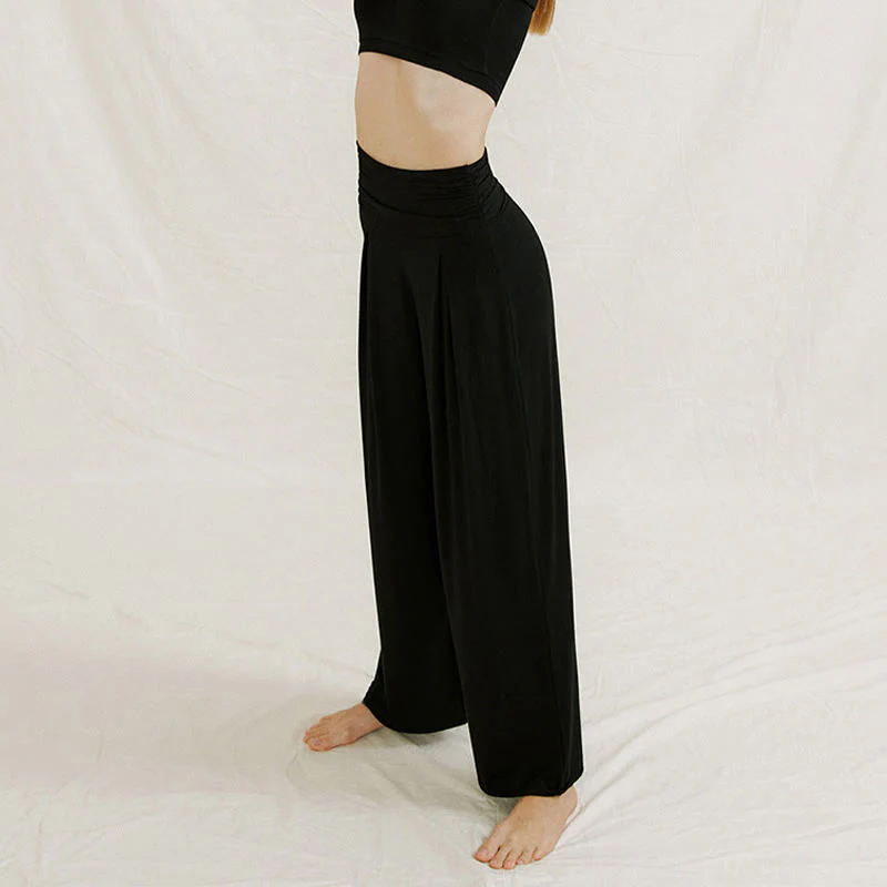 Pantaloni larghi da donna Leica, casual, tinta unita, a vita alta, modello Buddha Stones - Image 20