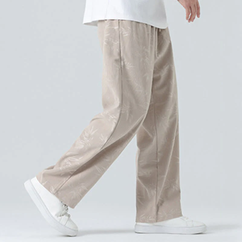 Pantaloni larghi da uomo in velluto a coste con motivo di bambù Buddha Stones e tasche - Image 6