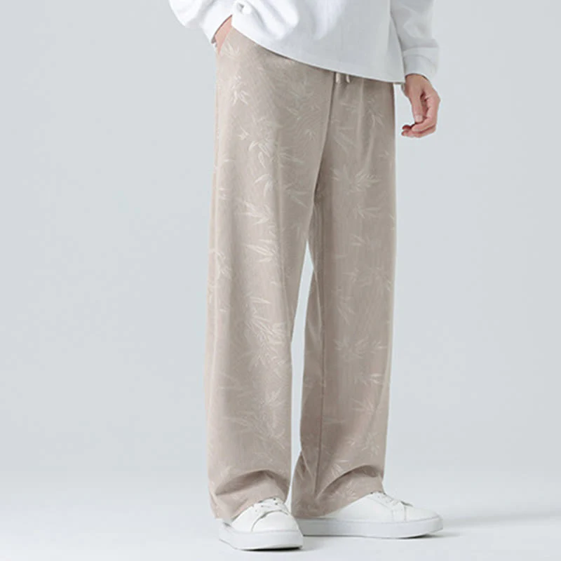 Pantaloni larghi da uomo in velluto a coste con motivo di bambù Buddha Stones e tasche - Image 7