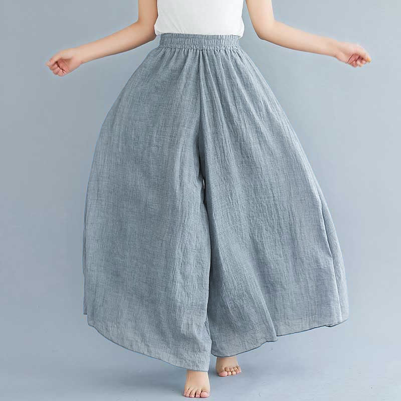 Pantaloni larghi in cotone e lino casual da donna Buddha Stones per yoga e danza - Image 13