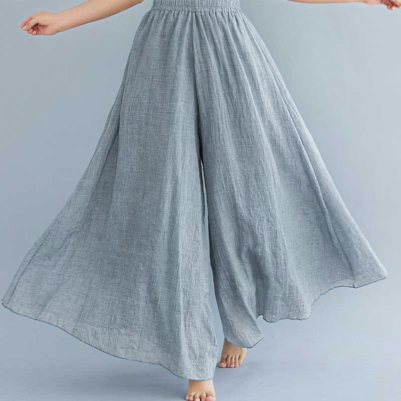 Pantaloni larghi in cotone e lino casual da donna Buddha Stones per yoga e danza - Image 14