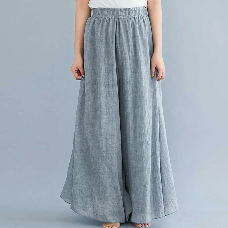 Pantaloni larghi in cotone e lino casual da donna Buddha Stones per yoga e danza - Image 17