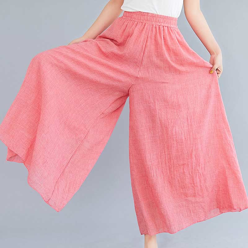 Pantaloni larghi in cotone e lino casual da donna Buddha Stones per yoga e danza - Image 19